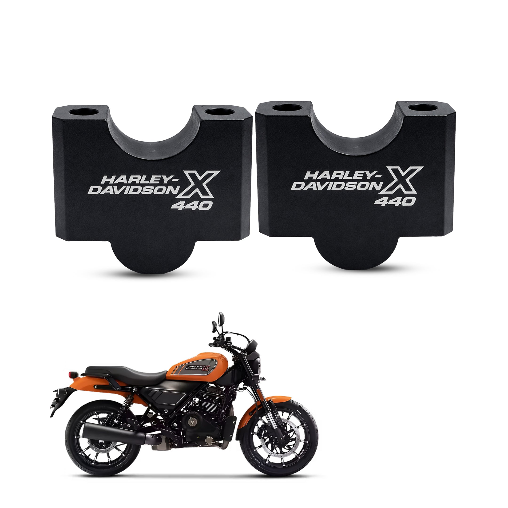 Adjustable Aluminium Handlebar Riser for X440 Motorbike | CNC Height Riser Clamp | Improved Riding Comfort & Control | Easy Bolt-On Installation