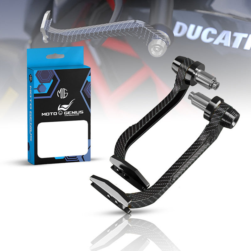 Universal Motorcycle Carbon Lever Guards | Aluminum Brake & Clutch Hand Protectors, CNC Billet Handlebar