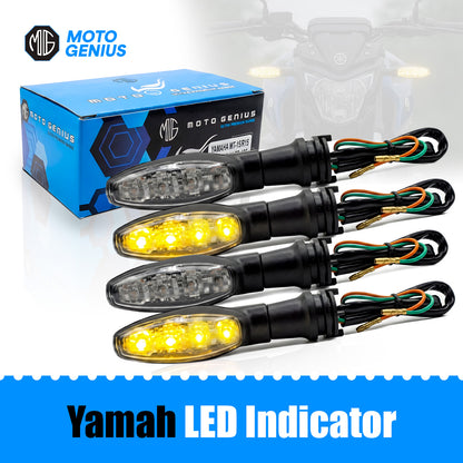 Waterproof Flexible Silicone Rubber LED Indicator Light for FZ, R15, MT15 (BS4 + BS6), Ray Z | Unbreakable, Premium, and Durable Motorcycle Turn Signal Lights