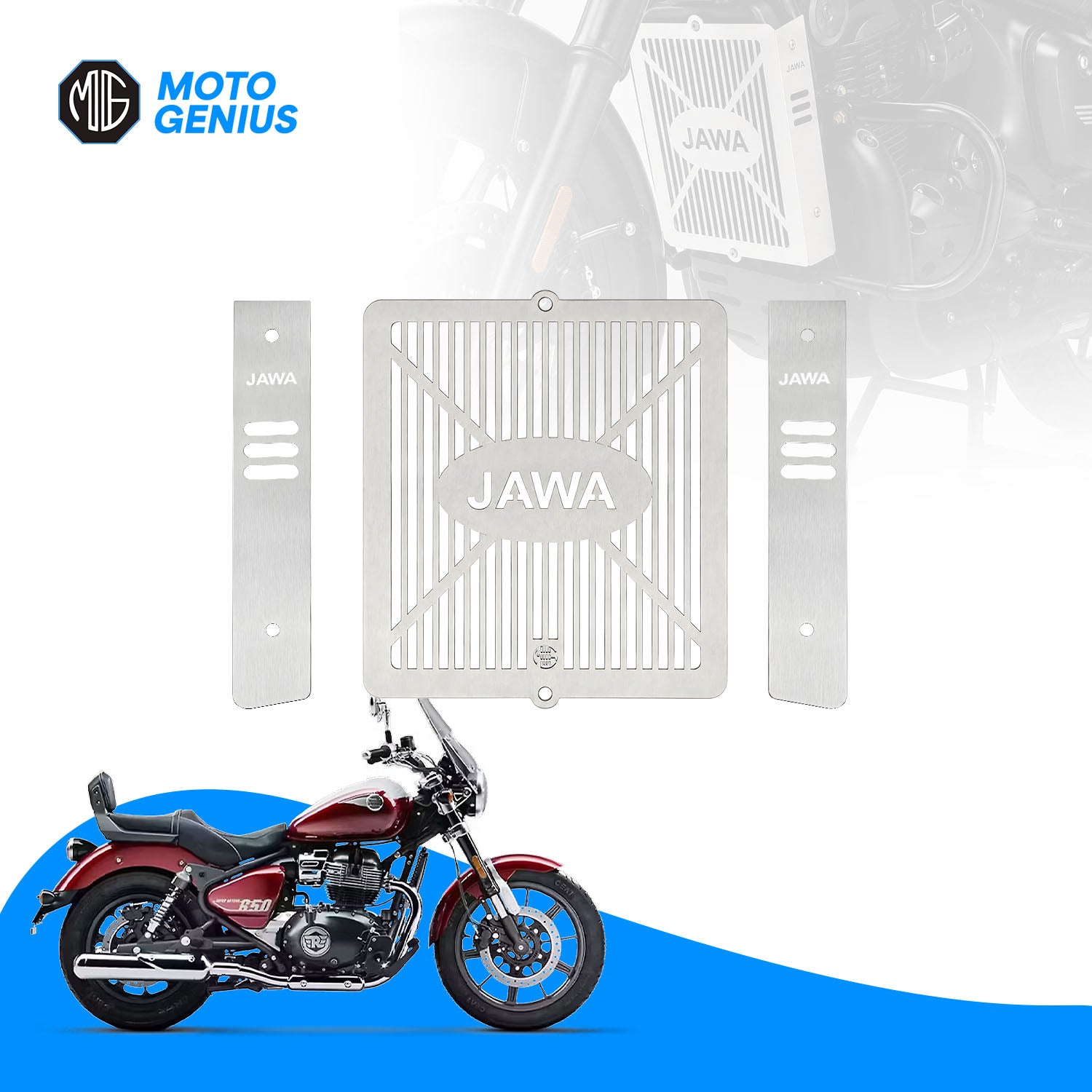 Radiator Guard for JAWA 42 | Durable Stainless Steel Protector |Essential Accessory for Motorcycle Radiator Protection