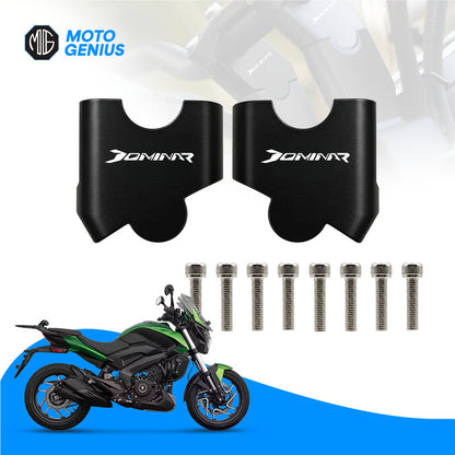 Aluminium Angular Handle Riser Clamp for Dominar | Adjustable Height & Reach Anti-Rust Anodized Handlebar Extender Kit for Dominar 400 & 250 Motorbike (Black)