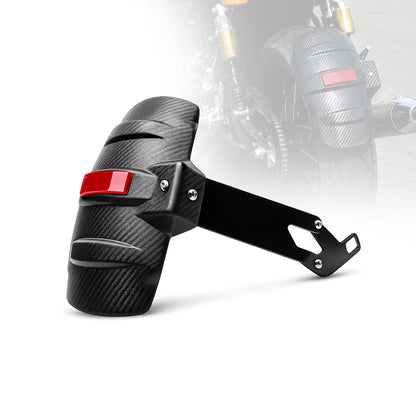 MOTO GENIUS Universal Motorcycle Rear Mudguard Tyre Hugger with Reflector | Carbon Shade Plastic | Anti-Splash Rear Fender for All Bikes
