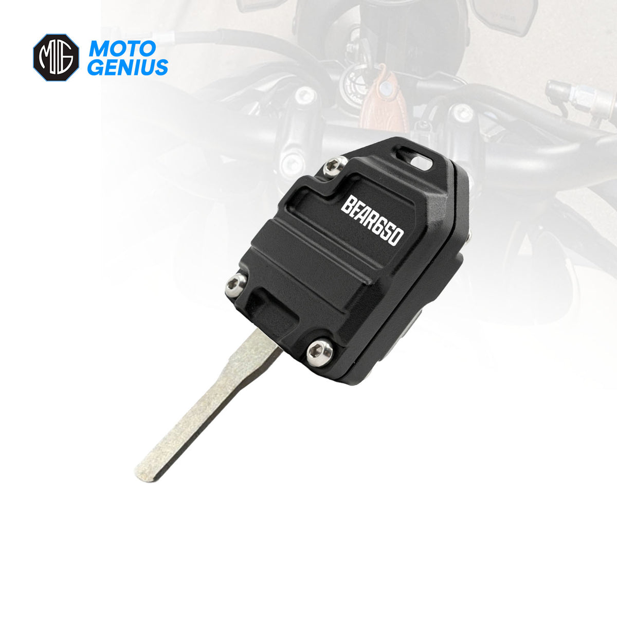 Unbreakable CNC Aluminum Motorcycle Key Head Cover | Heavy Duty Key Protector Shell Case Compatible for RE Motorcycles Bear650 (Black)
