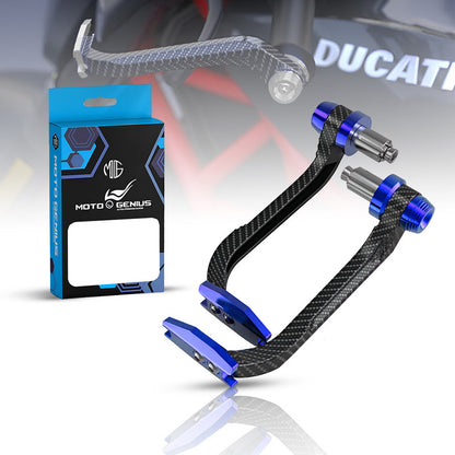 Universal Motorcycle Carbon Lever Guards | Aluminum Brake & Clutch Hand Protectors, CNC Billet Handlebar
