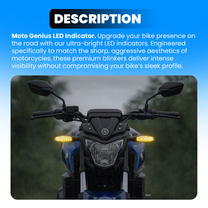 Waterproof Flexible Silicone Rubber LED Indicator Light for FZ, R15, MT15 (BS4 + BS6), Ray Z | Unbreakable, Premium, and Durable Motorcycle Turn Signal Lights