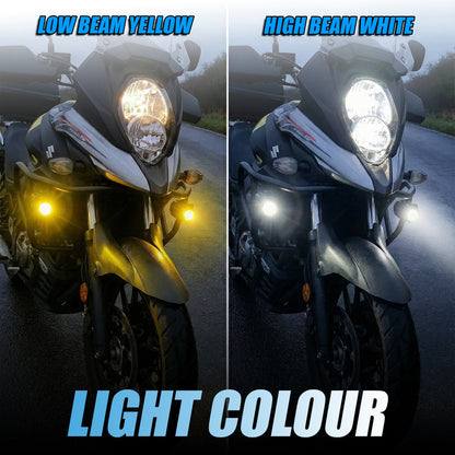 JX100 2 LED Fog Lights for Motorcycles | High-Intensity Titanium LED Pair | Wide-Beam Night & Fog Riding Lights | Waterproof Auxiliary Driving Lamps(Pack of 2)