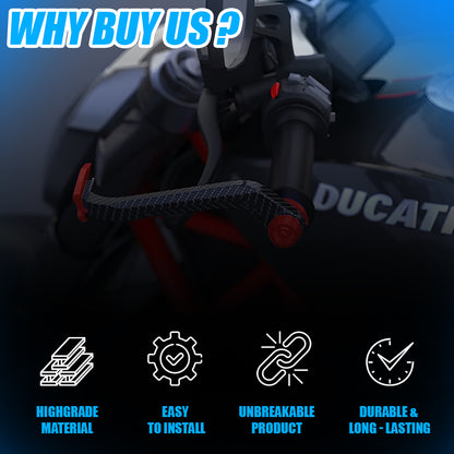 Universal Motorcycle Carbon Lever Guards | Aluminum Brake & Clutch Hand Protectors, CNC Billet Handlebar
