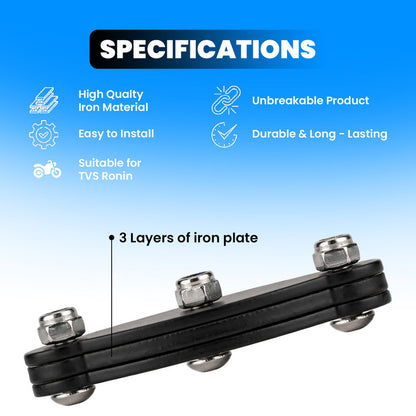Heavy Duty Side Stand Extender for TVS Ronin | CNC Metal Anti-Slip Kickstand Pad & Enlarger Base | Durable Parking Support and Stability Enhancer Accessory (1PC Black)