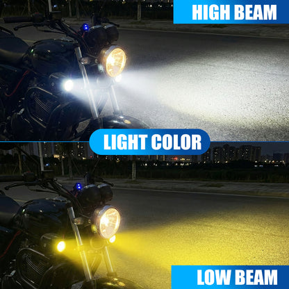 DK16 WITH HARNESS Auxiliary LED FOG Lights 45W with Wireless Spotlight Switch Harness & Mounting Clamps, 12V–30V, Universal Fit for Motorcycles & Cars