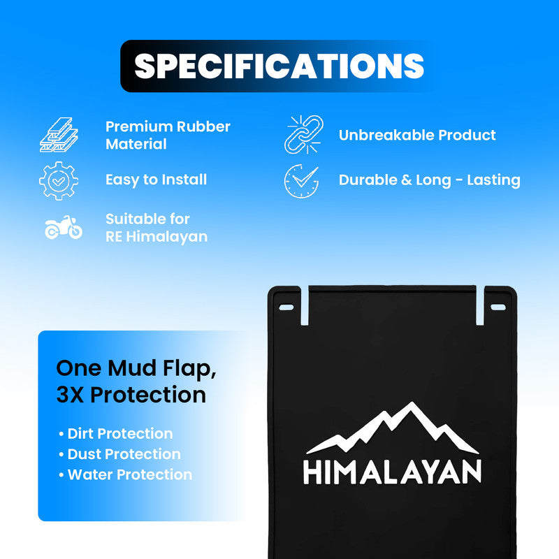 Flexible Rubber Silicone Rear Mud Flap for RE Himalayan | Heavy Duty Weather Resistant Splash Guard | Durable Mudguard Fender Protector Against Mud, Dirt & Water