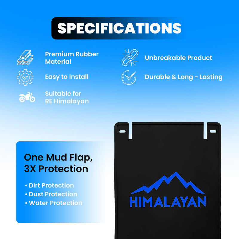 Flexible Rubber Silicone Rear Mud Flap for RE Himalayan | Heavy Duty Weather Resistant Splash Guard | Durable Mudguard Fender Protector Against Mud, Dirt & Water