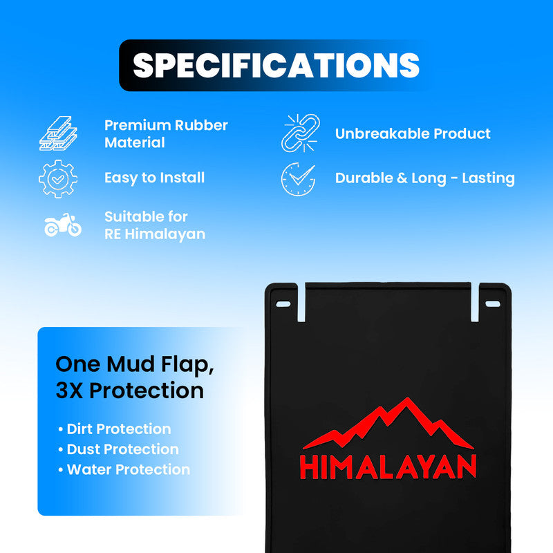 Flexible Rubber Silicone Rear Mud Flap for RE Himalayan | Heavy Duty Weather Resistant Splash Guard | Durable Mudguard Fender Protector Against Mud, Dirt & Water