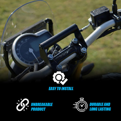 Triumph Speed 400 Heavy Duty Metal Mobile Holder for Bike | Handlebar Phone Mount with GPS Support | Anti-Vibration Motorcycle Phone Holder | Black