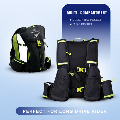 Hydration Backpack with 2L BPA-Free Bladder, Ultra-Lightweight No-Bounce Fit, Multi-Compartment Storage, Reflective Safety Strips, Ideal for Hiking, Cycling, Running, Camping & Outdoor Sports