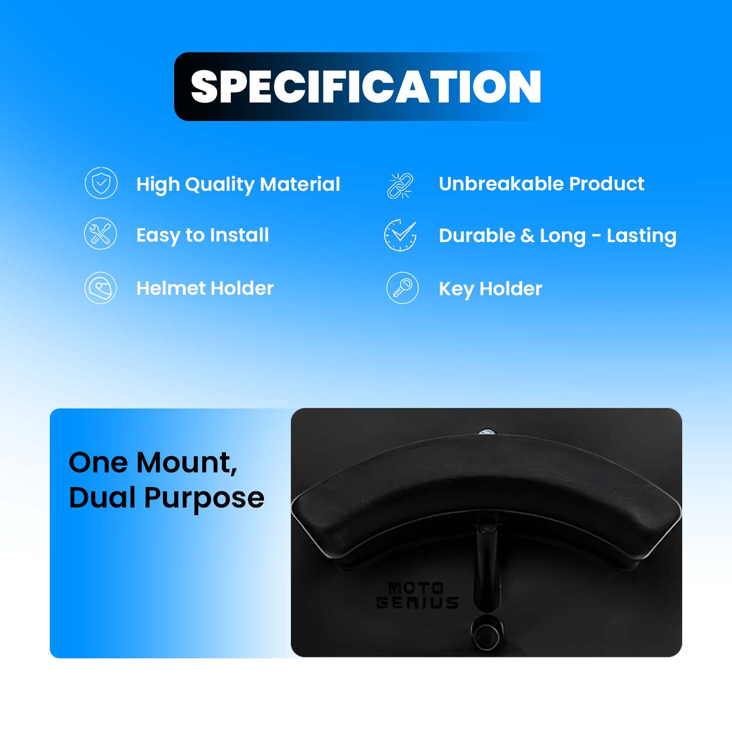 Universal Motorcycle ABS Plastic Wall Mount Helmet Holder | Ideal for Home, Office, Garage | Compatible with All Helmet Types