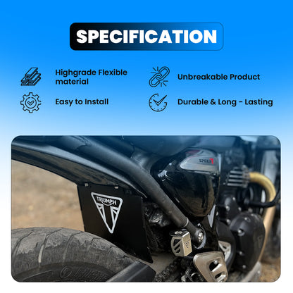 Rear Mud Flap for Triumph Speed 400 & Scrambler 400X | Flexible Unbreakable Splash Guard Mudflap