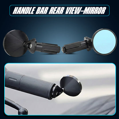 Bike Mini Bar End Mirror – CNC Anti-Glare Universal Short End Side Mirror for All Bikes