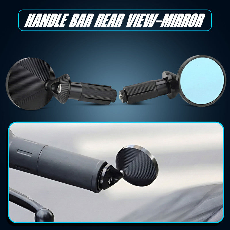 Bike Mini Bar End Mirror – CNC Anti-Glare Universal Short End Side Mirror for All Bikes