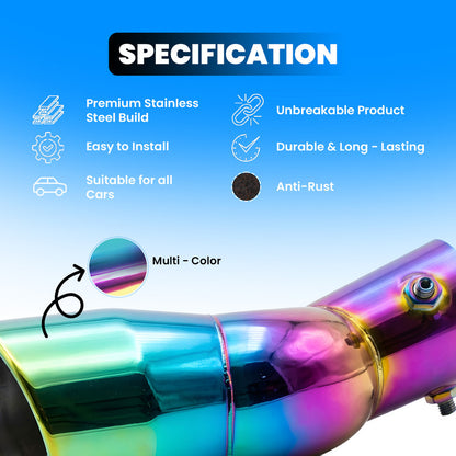 2.5 Inch Inlet Dual Exhaust Tip, Stainless Steel Polished Double Outlet Muffler Tailpipe, Universal Bolt-On Car Exhaust Tail Pipe with Blue Burnt Finish