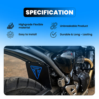 Rear Mud Flap for Triumph Speed 400 & Scrambler 400X | Flexible Unbreakable Splash Guard Mudflap