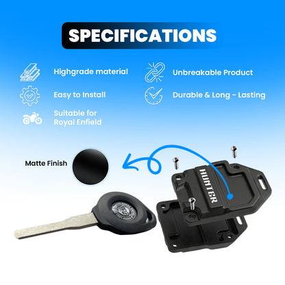Unbreakable CNC Aluminum Motorcycle Key Head Cover | Heavy Duty Key Protector Shell Case Compatible for RE Motorcycles (Black) RE-Hunter