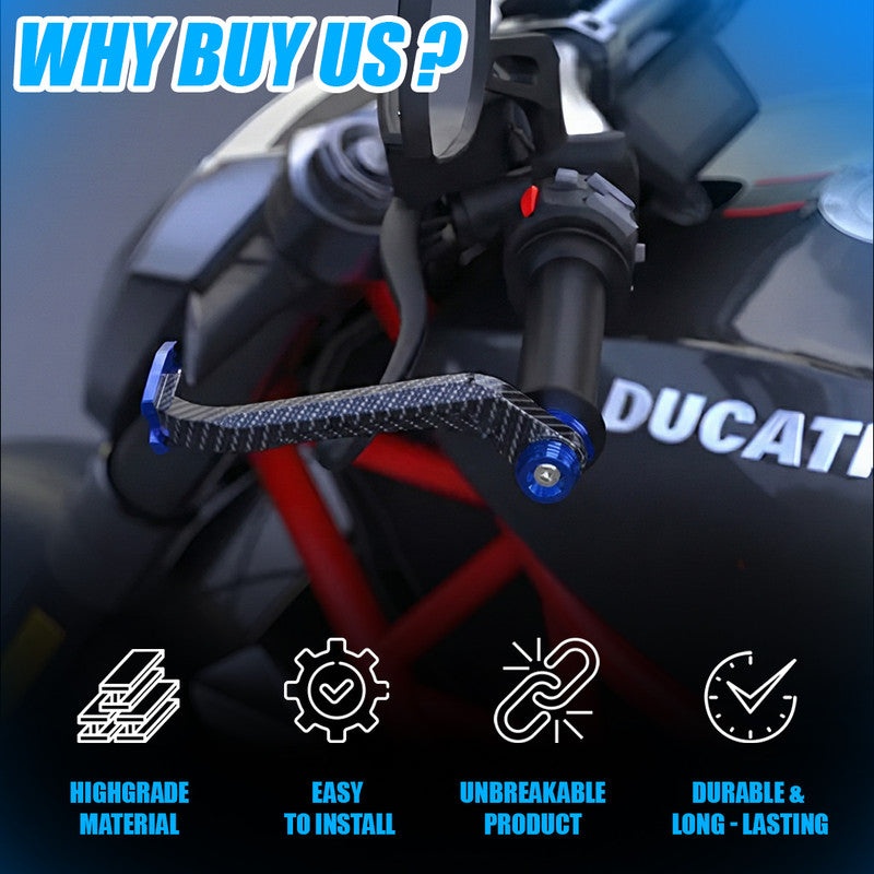 Universal Motorcycle Carbon Lever Guards | Aluminum Brake & Clutch Hand Protectors, CNC Billet Handlebar