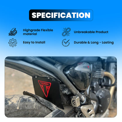 Rear Mud Flap for Triumph Speed 400 & Scrambler 400X | Flexible Unbreakable Splash Guard Mudflap