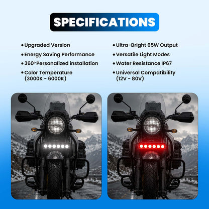 65W 6 LED Fog Light for Car, Bike, Truck & Van | Super Bright Waterproof Fog Lamp, Multi-Mode, 12-80V