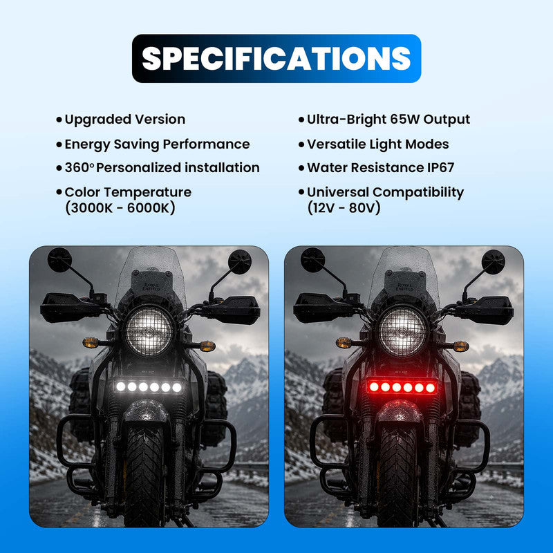 65W 6 LED Fog Light for Car, Bike, Truck & Van | Super Bright Waterproof Fog Lamp, Multi-Mode, 12-80V