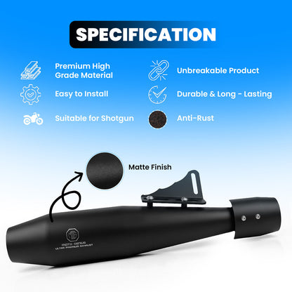 Venom Exhaust Silencer for Royal Enfield Shotgun 650, Stainless Steel Dual Exhaust Muffler, Left & Right Side, Durable Motorcycle Exhaust Pipe