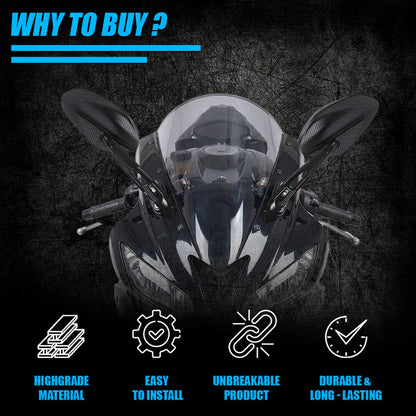 Aluminum Alloy Motorcycle Mirrors with Blue Light Anti-Glare Lenses, 360° Adjustable HD Rearview Mirrors, Wide-Angle Field of Vision, Durable & Drop-Resistant (1 Pair)