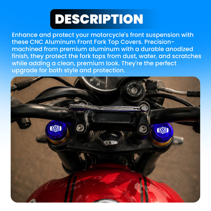 Front Fork Cap Cover for Yamaha XSR 155 – Premium Anodized CNC made Front Shock Top Cover (Pair)