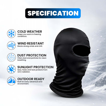 Balaclava Face Mask for Men & Women, Full Face Cover for Bike Riding Cycling & Biking Helmet, Breathable Stretch Cotton Mask for Dust UV Wind Protection, Black
