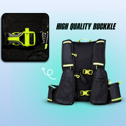 Hydration Backpack with 2L BPA-Free Bladder, Ultra-Lightweight No-Bounce Fit, Multi-Compartment Storage, Reflective Safety Strips, Ideal for Hiking, Cycling, Running, Camping & Outdoor Sports