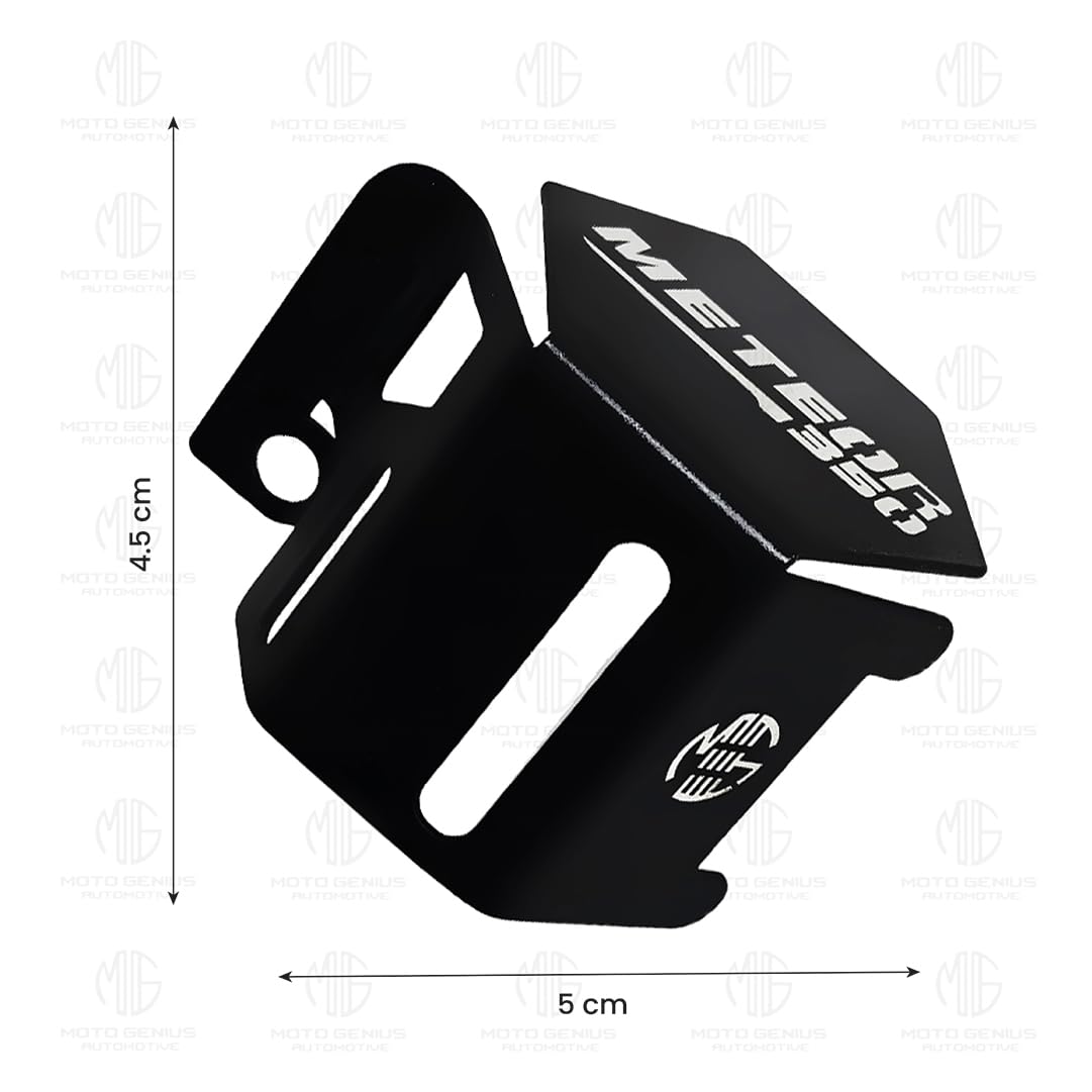 MOTO GENIUS Stainless Steel Rear Brake Oil Container Guard for Meteor 350, Durable & Stylish Protection ()