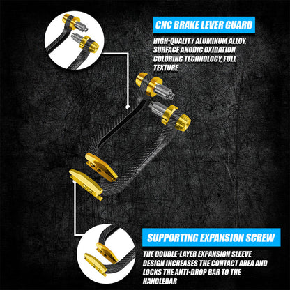Universal Motorcycle Carbon Lever Guards | Aluminum Brake & Clutch Hand Protectors, CNC Billet Handlebar
