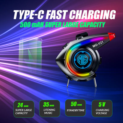 Y70 High Version Motorcycle Wireless Helmet Bluetooth Headset V5.3 – Hands-Free Speaker, Outdoor Riding, Intercom, Music & Call Support