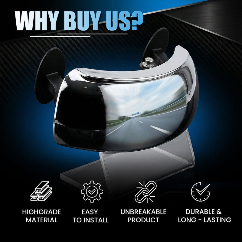 MOTO GENIUS Motorcycle 180° Wide-Angle Rearview visor Mirror – Adjustable Windscreen Mount Convex Mirror for Blind Spot Elimination & Enhanced Riding Safety