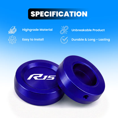 Front Fork Cap Cover for Yamaha R15 V4 / R15 V3 – Premium Anodized CNC MADE Front Shocker Top Fork Cover (Pair)