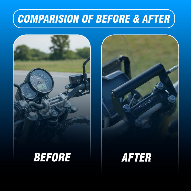 Triumph Speed 400 Heavy Duty Metal Mobile Holder for Bike | Handlebar Phone Mount with GPS Support | Anti-Vibration Motorcycle Phone Holder | Black