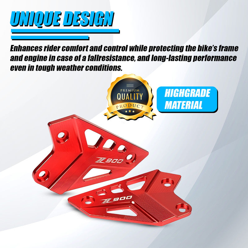Motorcycle Foot Peg Protector Footrest Slider Guard Compatible with Kawasaki Z900 | Rearset Foot Rest Protection Cover | Anti-Slip & Impact Resistant (Pack of 2)