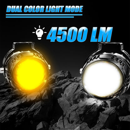 30W Mini LED Fog Light for Car & Motorcycle, 12V–80V Wide Voltage Waterproof Auxiliary Driving Lamp with Korea LED Chip, Universal Bike Headlight (Pack of 2) (MGF2)