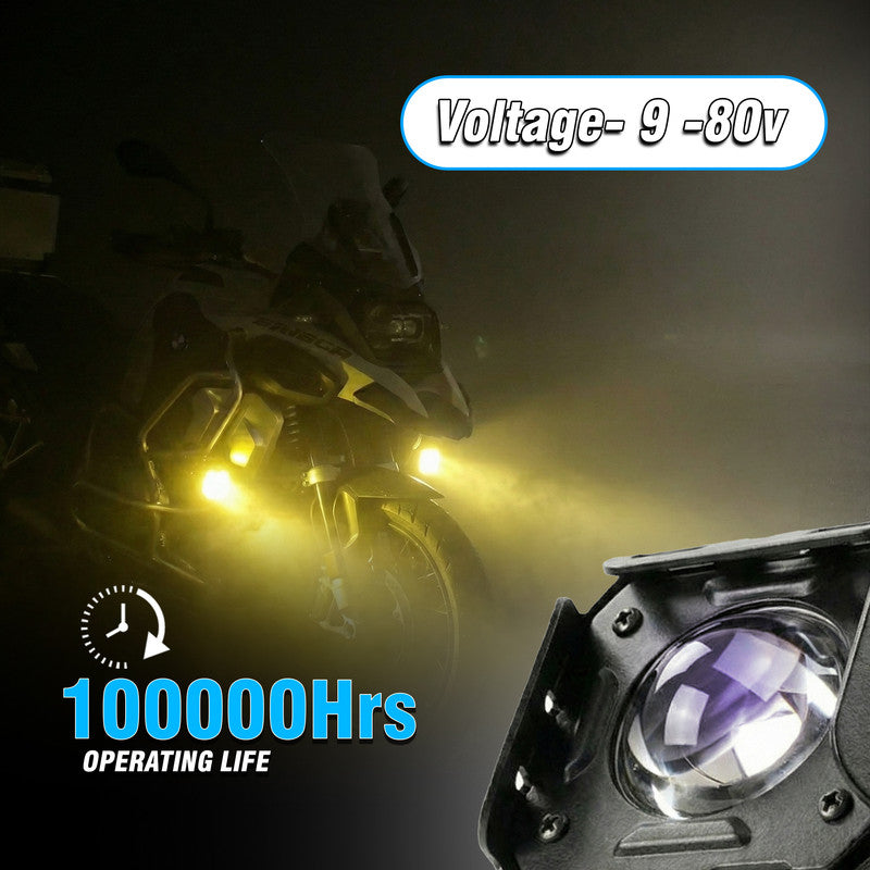 Single LED Future Eye Fog Light 60W with Switch & Wiring Harness, Low/High Beam Combo, IP67 Waterproof, High-Brightness Auxiliary Driving Light (Pack of 2) (MGF3)