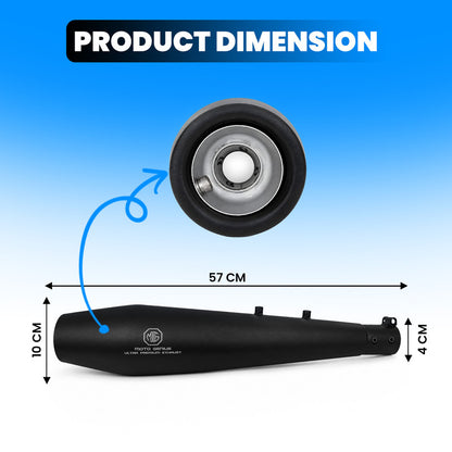 Venom Exhaust Silencer for Royal Enfield Shotgun 650, Stainless Steel Dual Exhaust Muffler, Left & Right Side, Durable Motorcycle Exhaust Pipe