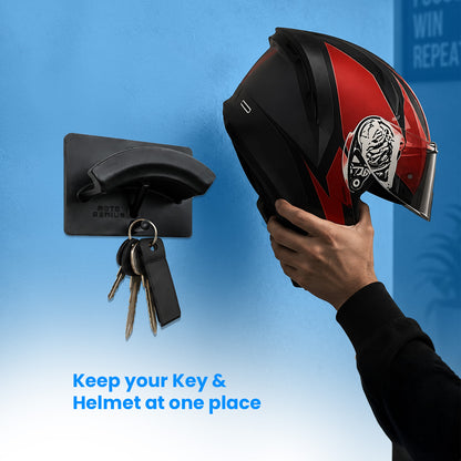 Universal Motorcycle ABS Plastic Wall Mount Helmet Holder | Ideal for Home, Office, Garage | Compatible with All Helmet Types