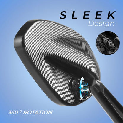 Aluminum Alloy Motorcycle Mirrors with Blue Light Anti-Glare Lenses, 360° Adjustable HD Rearview Mirrors, Wide-Angle Field of Vision, Durable & Drop-Resistant (1 Pair)