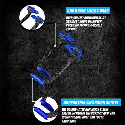 Universal Motorcycle Carbon Lever Guards | Aluminum Brake & Clutch Hand Protectors, CNC Billet Handlebar