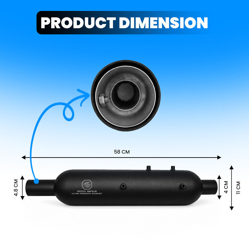 Bomber Exhaust Silencer for Royal Enfield Shotgun 650, Stainless Steel Dual Exhaust Muffler, Left & Right Side, Waterproof & Durable Motorcycle Exhaust Pipe (Pack of 2)
