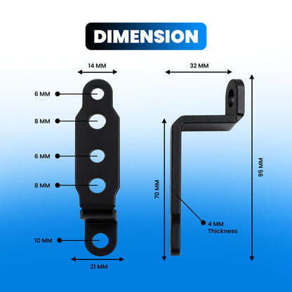 Motorcycle Fog Light Mount Brackets - Z-Shaped Adjustable Rear View Mirror Extension Holder for Bike (2PC)