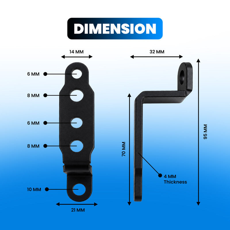 Motorcycle Fog Light Mount Brackets - Z-Shaped Adjustable Rear View Mirror Extension Holder for Bike (2PC)